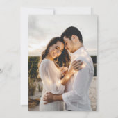 紫エレガントの結婚モノグラム写真 招待状 (裏面)