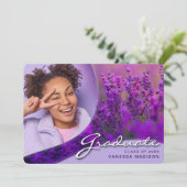 紫エレガントの花のスクリプト |写真モダングラード 案内状 (スタンド正面)