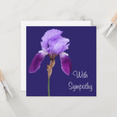 紫エレガントの花素晴らし悔やみや弔慰愛 カード (正面/裏面インサイチュ)