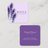紫エレガントの花 スクエア名刺 (正面/裏面)