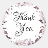 紫エレガントの花 ラウンドシール (正面)