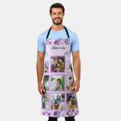 紫エレガントの花 |家族の写真コラージュ エプロン (着用した状態)