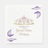 紫エレガントの葉とティアラ・キンチェニェラ スタンダードランチョンナプキン (正面)