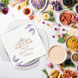 紫エレガントの葉とティアラ・キンチェニェラ スタンダードランチョンナプキン