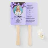 紫エレガントの葬儀お祝い ハンドファン (正面&裏面)