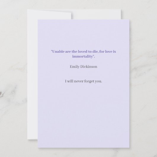 紫エレガントの葬儀 招待状 (裏面)