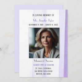 紫エレガントの葬儀 招待状