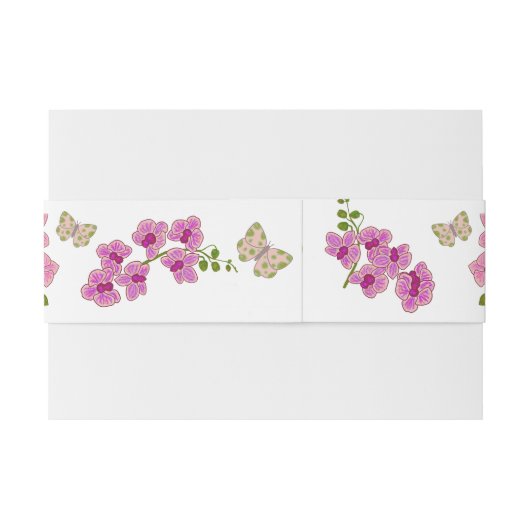 紫エレガントの蘭ボヘミアン結婚ズ 招待状ベリーバンド (裏面例)