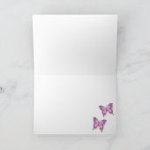 紫エレガントの蝶よ感謝していり赤ちゃんシャワー サンキューカード (内部)