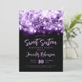 紫エレガントの輝きPhoto Sweet 16 招待状 (スタンド正面)