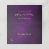 紫エレガントの金ゴールド結婚の編集 プレイスカード (外部開封)