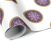 紫エレガントの雪のクリスマス ラッピングペーパー (ロールコーナー)