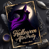 紫エレガントの髪のハロウィーン後のパーティー 招待状