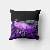 紫エレガントの黒の孔雀 クッション (裏面)