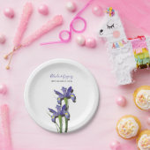 紫エレガントアイリス結婚ズ ペーパープレート (パーティー)