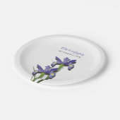 紫エレガントアイリス結婚ズ ペーパープレート (アングル)