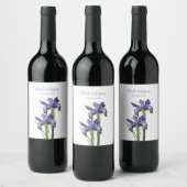 紫エレガントアイリス結婚ズ ワインラベル (ボトル)