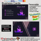 紫エレガントガーリー海軍グリッターQRコード 名刺