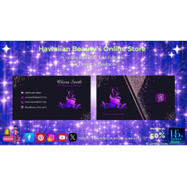 紫エレガントガーリー海軍グリッターQRコード 名刺