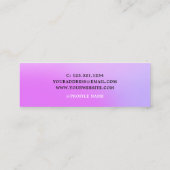 紫エレガントグラデーションのラッシュと眉の手書き スキニー名刺 (裏面)