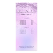 紫エレガントグラデーショングリッター大理石メイクアップアーティスト ラックカード (裏面)