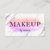 紫エレガントグラデーショングリッター大理石メイクアップ&ヘア 名刺 (正面)