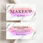 紫エレガントグラデーショングリッター大理石メイクアップ&ヘア 名刺