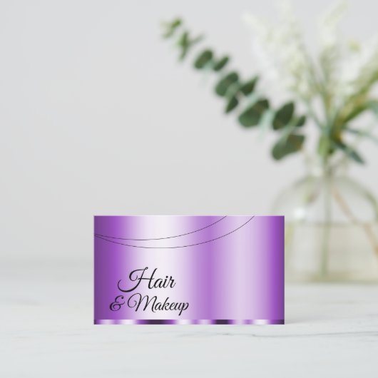 紫エレガントグラマラスとフォトプロフェッショナル 名刺 (スタンド正面)