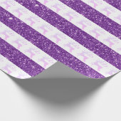 紫エレガントグリッターストライプの鹿 ラッピングペーパー (角)