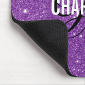 紫エレガントグリッターモノグラム名マウスパッド マウスパッド (コーナー)