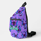 紫エレガントグリッター蝶モノグラム スリングバッグ (右コーナー)