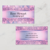 紫エレガントグリッター 名刺 (正面/裏面)