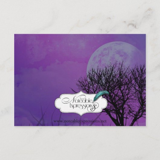 紫エレガントゴシックのナイトポ結婚スの挿入 エンクロージャーカード (裏面)