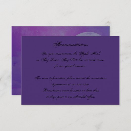 紫エレガントゴシックのナイトポ結婚スの挿入 エンクロージャーカード (正面/裏面)