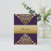 紫エレガントサンキューカード ポストカード (スタンド正面)