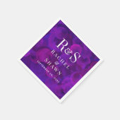 紫エレガントシックモダンモノグラ結婚ム スタンダードカクテルナプキン (角)