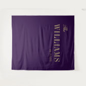 紫エレガントスタイリッシュ結婚の背景 タペストリー (正面(横))