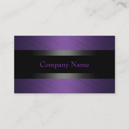 紫エレガントステッチ(黒) 名刺 (正面)