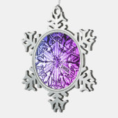 紫エレガントステンドグラス年 スノーフレークピューターオーナメント (右)