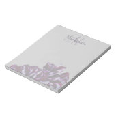 紫エレガントダリア花モノグラム名前をカスタムする ノートパッド (回転)