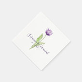 紫エレガントチューリップウェディングレセプション スタンダードカクテルナプキン (角)