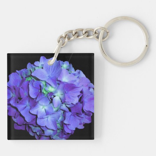 紫エレガントティール（緑がかった色）フローラアジサイ キーホルダー (裏面)