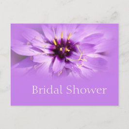 紫エレガントデイジー花ブライダルシャワー葉書 インビテーションポストカード