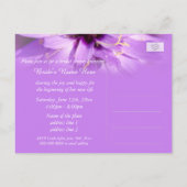 紫エレガントデイジー花ブライダルシャワー葉書 インビテーションポストカード (裏面)