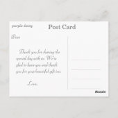 紫エレガントデイジー花感謝してい葉書。 ポストカード (裏面)