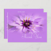 紫エレガントデイジー花感謝してい葉書。 ポストカード (正面/裏面)