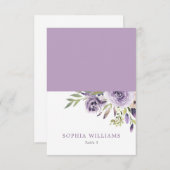 紫エレガントバラフローラ結婚座席表 招待状 (正面/裏面)