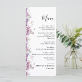 紫エレガントバラ水彩フローラ結婚ズ メニュー (スタンド正面)