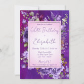 紫エレガントバラ誕生会 招待状 (正面)