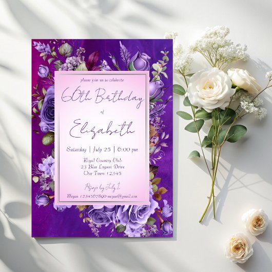 紫エレガントバラ誕生会 招待状